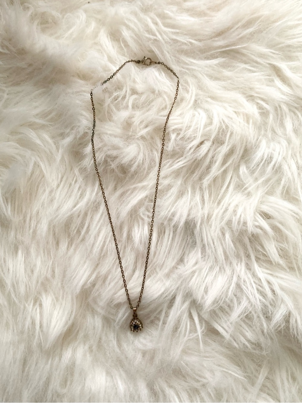Vintage Gem Teardrop Pendant Necklace